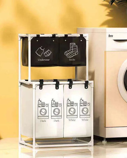 Sleek Monochrome Laundry Organizer Set with Quick Assembly - Available in Two Sizes