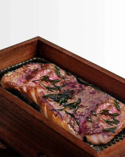 Western Rustic BBQ Smoker's Wooden Dinnerware Set