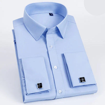 French Cuff Striped Dress Shirt — Slim Fit, Long Sleeve
