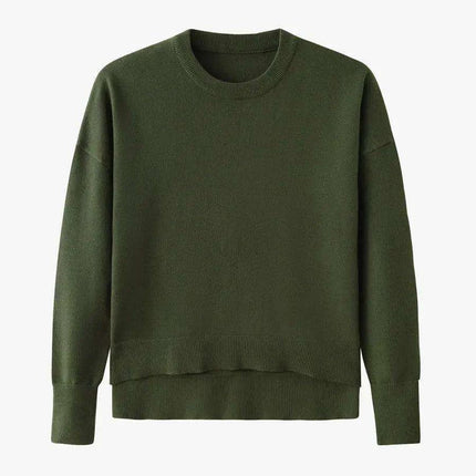 Chic Loose Knitting Top and Luxurious Acetate Satin Skirt Set for Women