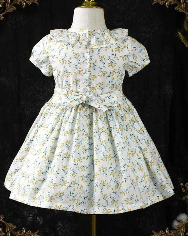 Adorable Floral Smocked Dress for Toddler Girls - Crafted with Love in Spanish Boutique Style A1335