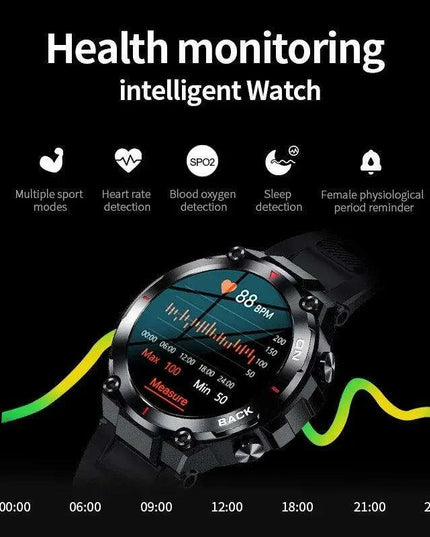 Men's 2024 Outdoor GPS Fitness Smartwatch with Heart Rate Monitor and Waterproof Features
