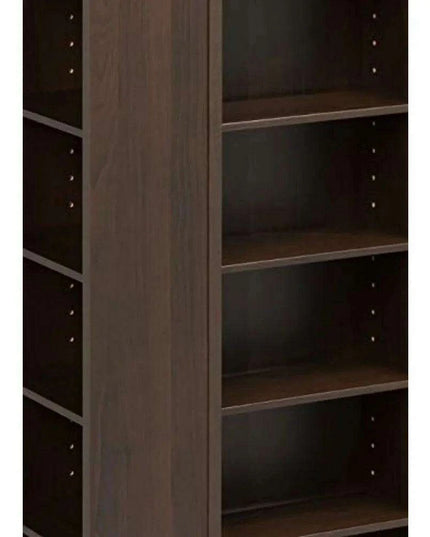 Elegant Espresso 4-Sided Rotating Storage Tower