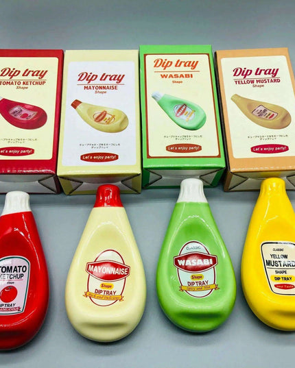 Quirky Tomato and Mustard Shaped Ceramic Dipping Bowls for Elegant Entertaining