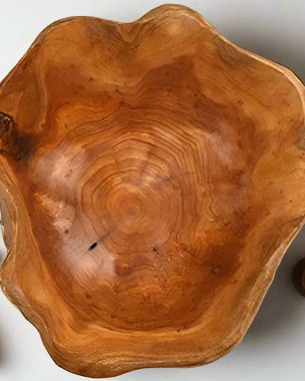 Artisan Crafted Natural Wood Bowl for Salads and Desserts - Distinctive Fruit Serving Tray for Home and Gifting