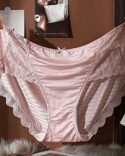 Luxurious Plus Size Lace and Silk Satin Briefs for Women