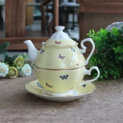 Elegant Vintage Floral Bone China Tea Set - English Rose Collection