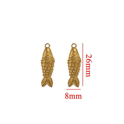 5PCS Stainless Steel Lobster Charms Mermaid Crab Connectors Gold-Plate