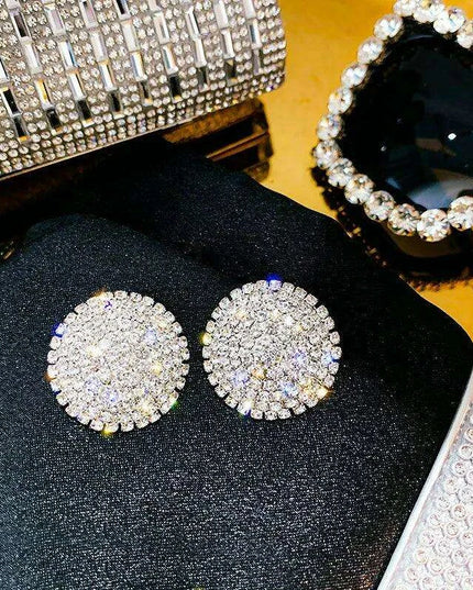 Vibrant Heart-Shaped Crystal Drop Earrings - Dazzling Rhinestone Statement Jewelry for Women with Bold Oversized Charm