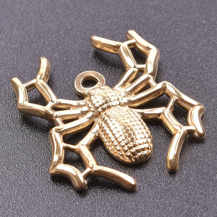 Beads Cage77 Punk Animal Charm Pendant - Gold Plated Stainless Steel