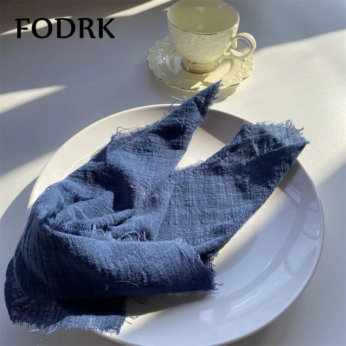 Elegant 10-Piece Premium Linen and Cotton Blend Napkin Ensemble