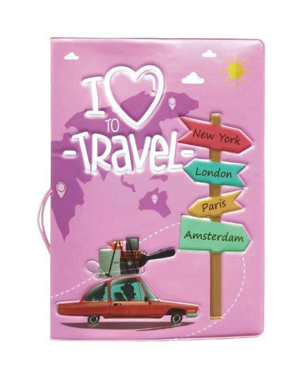 Chic 3D Printed Passport Holder with Card Slots and Faux Leather Texture