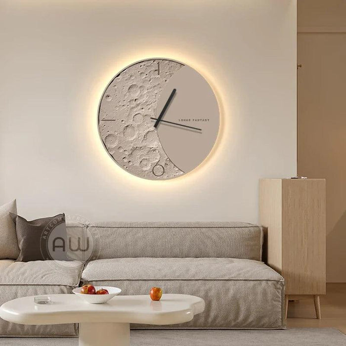 Celestial Radiance Illuminated Wall Clock - Timeless Art Piece for Home and Dining