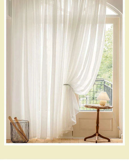 Luxe Sheer White Drapes for Home and Yoga Studios - Exquisite Linen Tulle Voile Organza Curtains