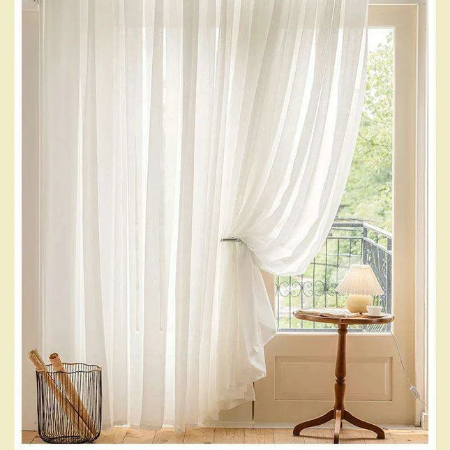 Luxe Sheer White Drapes for Home and Yoga Studios - Exquisite Linen Tulle Voile Organza Curtains