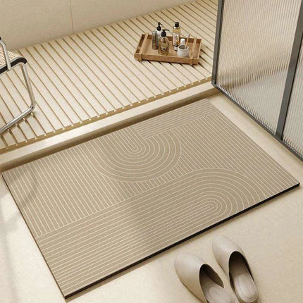Chic Diatomite Bath Mat Set - Stylish Water-Absorbing Toilet Ensemble