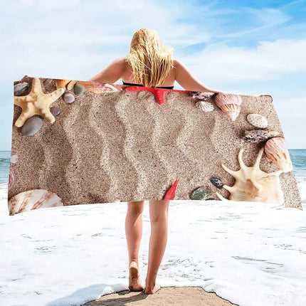 A20MaoX Nautical Print Quick Dry Beach Towel for Outdoor Use
