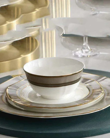 Luxury Bone-Inspired Outdoor Dining Set with Elegant Ceramic Tableware