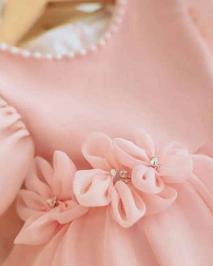 Magical Pearl and Bow Evening Gown for Girls
