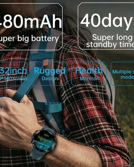 Men's Waterproof Fitness GPS Smartwatch with Advanced Health Monitoring and Long Battery Life