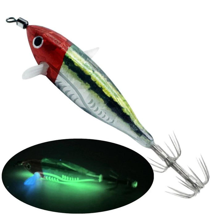 Night Glow Squid Jigging Shrimp Lure: 5.5g Egi Bait with Glow-in-the-Dark Effect