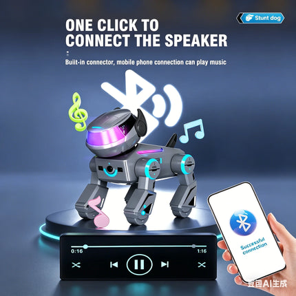 AI Smart RC Robot Dog - Cyberpunk, Programmable, Bluetooth, LED, 3 Colors