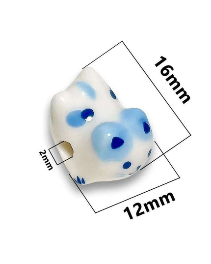Charming Anime-Inspired Lucky Cat Ceramic Beads for Creative Jewelry Projects - 15x21mm Porcelain Essentials with Vertical Hole