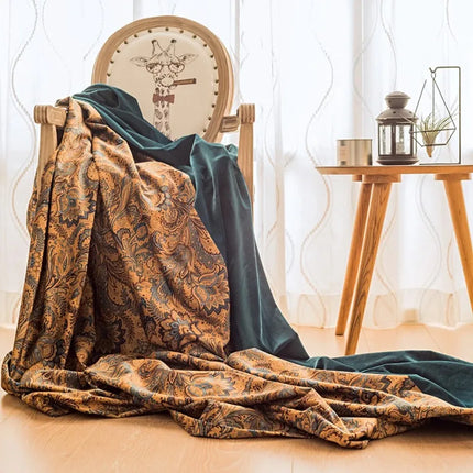 Vintage French Chenille Velvet Curtains