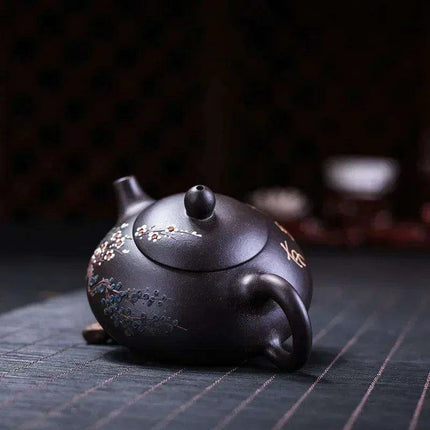 Handcrafted Authentic Purple Clay Teapot - 160ml Elegant Chinese Teapot for Ceremonial Tea and Special Gifting