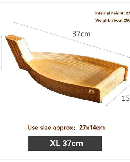 Chic Wooden Sushi Serving Tray - Artistic Dishware for Asian Culinary Experiences