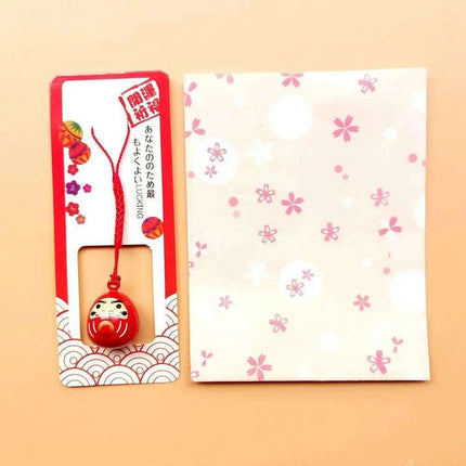 Abundance-Inviting Daruma Bell Lucky Cat Charm Keychain