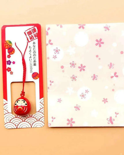 Abundance-Inviting Daruma Bell Lucky Cat Charm Keychain