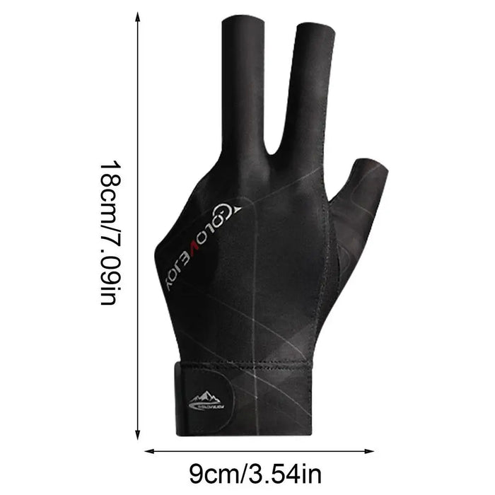 Custom Fit Breathable Billiards Glove with Adjustable Wrist Strap