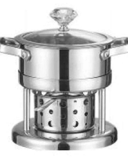 Solo Dining Stainless Steel Pot Set with Integrated Alcohol Burner