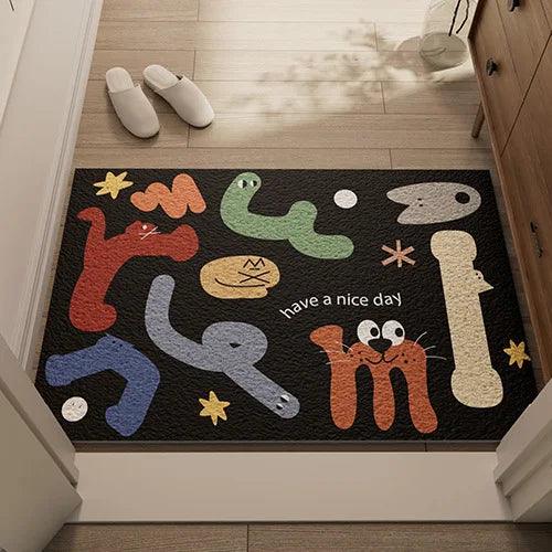 Cute Jacquard Entrance Mat | Cuttable, Wear-resistant, Non-slip | 40×60cm