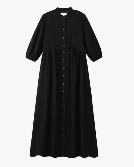 Breezy 3/4 Sleeve Cotton Maxi Dress | Comfortable Summer Gauze Dress with Inner Lining