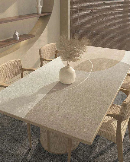 Chic Apricot PVC Leather Table Protector | Versatile and Elegant Dining Essential