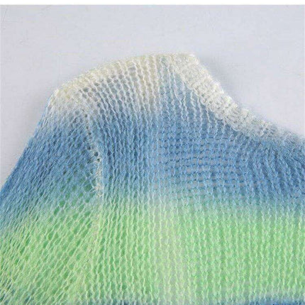 Chic Striped Bell Sleeve Dress with Back Cutout - Sophisticated Women's Fashion by JakotoNew