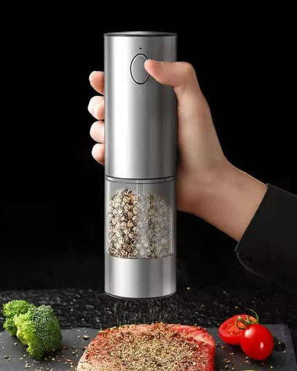 Automatic Rechargeable Salt and Pepper Grinder Duo with Adjustable Coarseness and Built-in LED Light