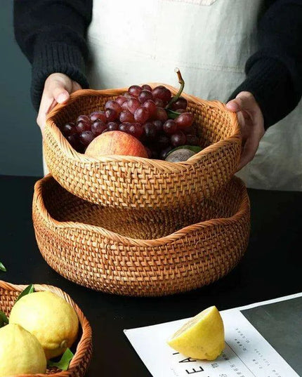 Natural Rattan Wicker Basket for Stylish Storage and Outdoor Picnics