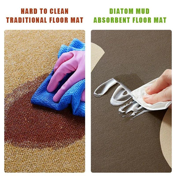 Elegant Vintage Diatomaceous Earth Bath Mat - Quick-Dry & Non-Slip Absorbent Rug