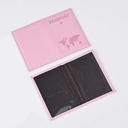 Chic Waterproof PU Leather Passport Holder Set with Card Slot - Perfect Travel Accessory