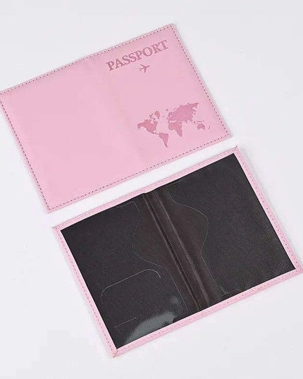 Chic Waterproof PU Leather Passport Holder Set with Card Slot - Perfect Travel Accessory