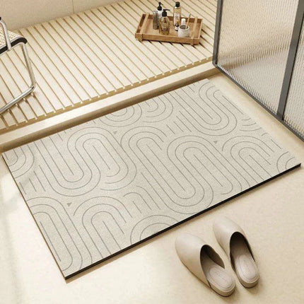 Chic Diatomite Bath Mat Set - Stylish Water-Absorbing Toilet Ensemble