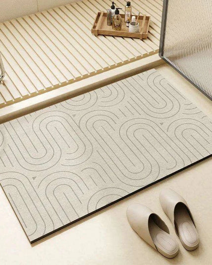 Chic Diatomite Bath Mat Set - Stylish Water-Absorbing Toilet Ensemble