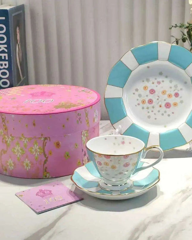 Elegant British Centennial Bone China Tea and Coffee Collection - Includes Cup, Saucer, and Luxurious Gift Packaging