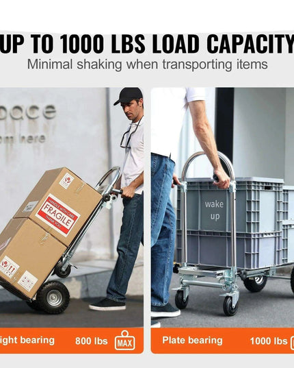 Versatile Heavy-Duty Aluminum Folding Dolly Cart - Ultimate Transport Solution for Industrial and Retail Use