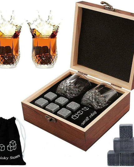 Whiskey Lover's Ultimate Gift Set in Luxurious Wooden Presentation Box - Perfect for Father's Day and Special Occasions