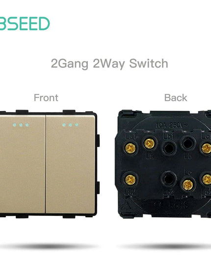 Luxurious Gold Glass Smart WiFi Wall Switch - Advanced Home Automation Solution