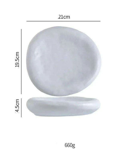 Elegant Irregular Japanese Ceramic Plate Set - Redefine Your Dining Experience